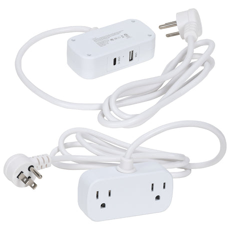 Zip 5 Ft. Power Strip with Type-C, USB & AC Outlets