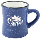 Diner 10oz speckled blue exterior/white interior mug - Etched