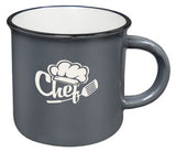 Fireside 16oz grey/white mug with black trim in a Ripple gift box - Etched