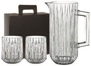 ~ Nachtmann Jules Pitcher and 2 Jules Whiskey crystal set (3pcs) in Raven gift box