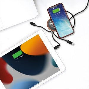 SCX Design™ 5-in-1 Bamboo 5W Wireless Charging Cable