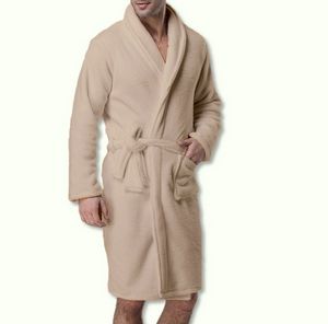 100% Polyester Coral Fleece Bath Robe Shawl Collar