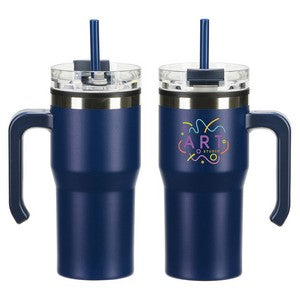 Outback 20 oz Stainless Steel/Polypropylene Mug with Lid and Straw