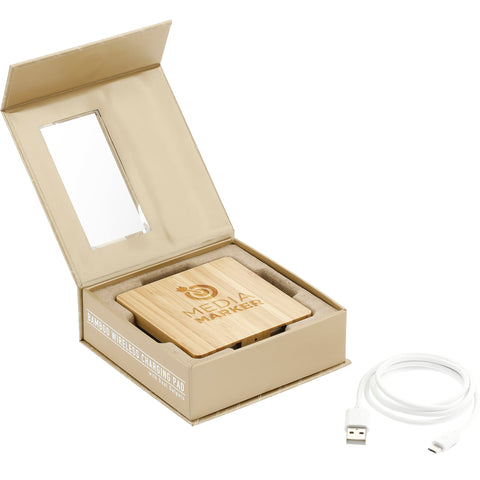 FSC® 100% Bamboo Wireless Charging Pad with Dual Outputs