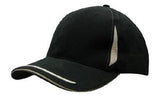 Brushed Heavy Cotton Cap with Crown Inserts Peak Trim & Sandwich