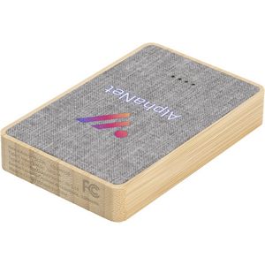 Dual Port Bamboo/rPET Power Bank 5,000 mAh