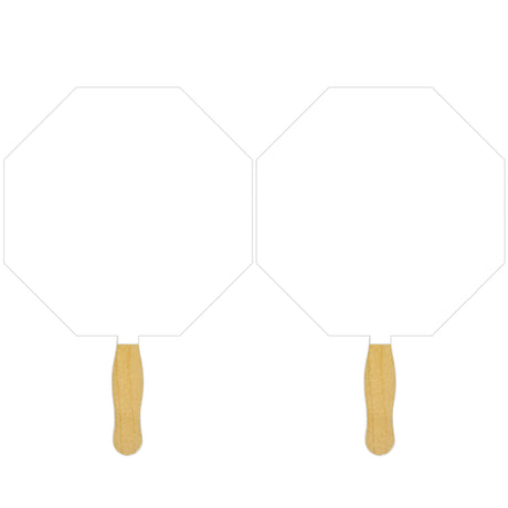 Octagon Sandwiched Hand Fan (2 Side/ Four Color Process)