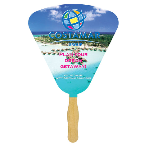 Seashell Sandwiched Hand Fan (2 Side/1 imprint color)