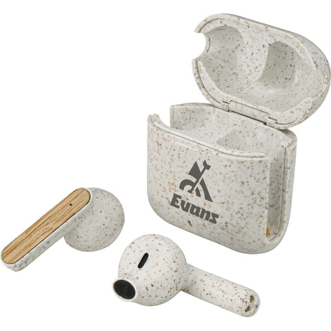 EarthTrendz Wheat Straw & Bamboo Earbuds & Case