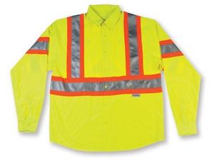 Lime Green Safety Button-Up Shirt