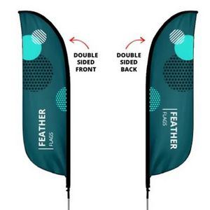 000559 10' Small Feather Flag Kit, Full Color Graphics Double Sided, Outdoor Spike base and Bag Included