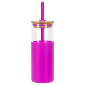 Stirling 18 oz Glass Tumbler with Silicone Sleeve & PP Straw