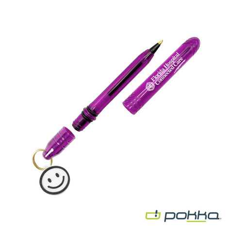 Pokka? Pocket Pen w/Dock & Gold Keyring & Charm