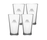 ~Vista, 20oz clear mixing glass with heavy base, set of 4 in a Noir gift box