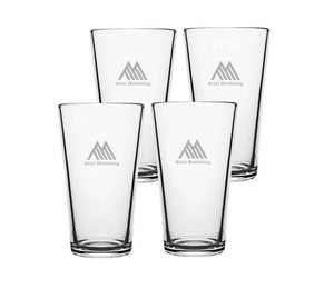 ~Vista, 20oz clear mixing glass with heavy base, set of 4 in a Noir gift box