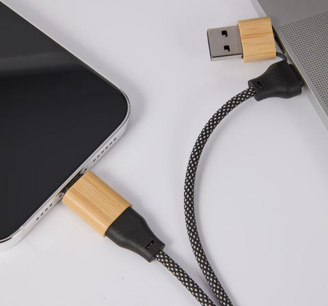 FSC® 100% Bamboo 5-in-1 100W Laptop Charging Cable