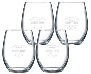 ~Veranda 17oz stemless wine S/4 in Midnight gift box