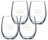 ~Veranda 17oz stemless wine S/4 in Midnight gift box