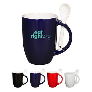 12 Oz. Dapper Ceramic Mug w/Spoon