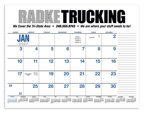 HotLine® Products 13-Month Desk Pad Calendar