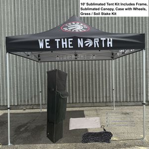 000550  Premium Sublimated Tent Kit 10', Includes Premium 40mm Aluminum Frame, Canopy, Case, Grass Stake Kit