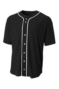 A4 Short Sleeve Full-Button Baseball Top