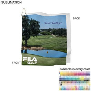 Microfiber Suede Shammy Golf Towel, Finished size 15x15, Nofold Grommet & Hook, Sublimated