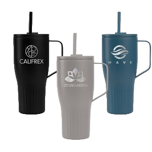 Majesty Recycled Stainless Steel Straw Tumbler - 30 oz. - Laser Engraved