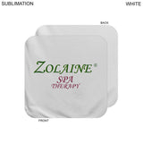 Plush and Soft White Velour Terry Cotton Blend Face Cloth, Sublimated Full Color Logo (12"x12")