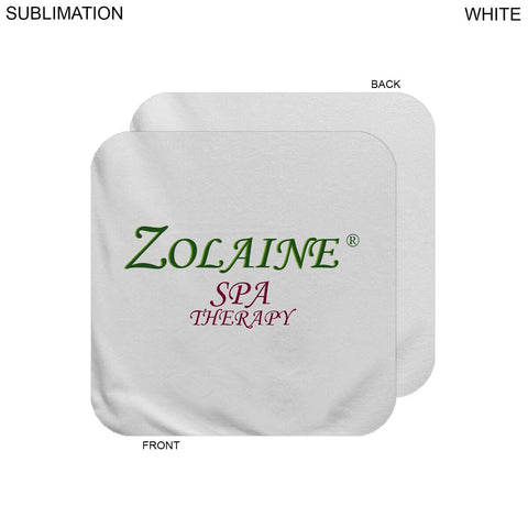 Plush and Soft White Velour Terry Cotton Blend Face Cloth, Sublimated Full Color Logo (12