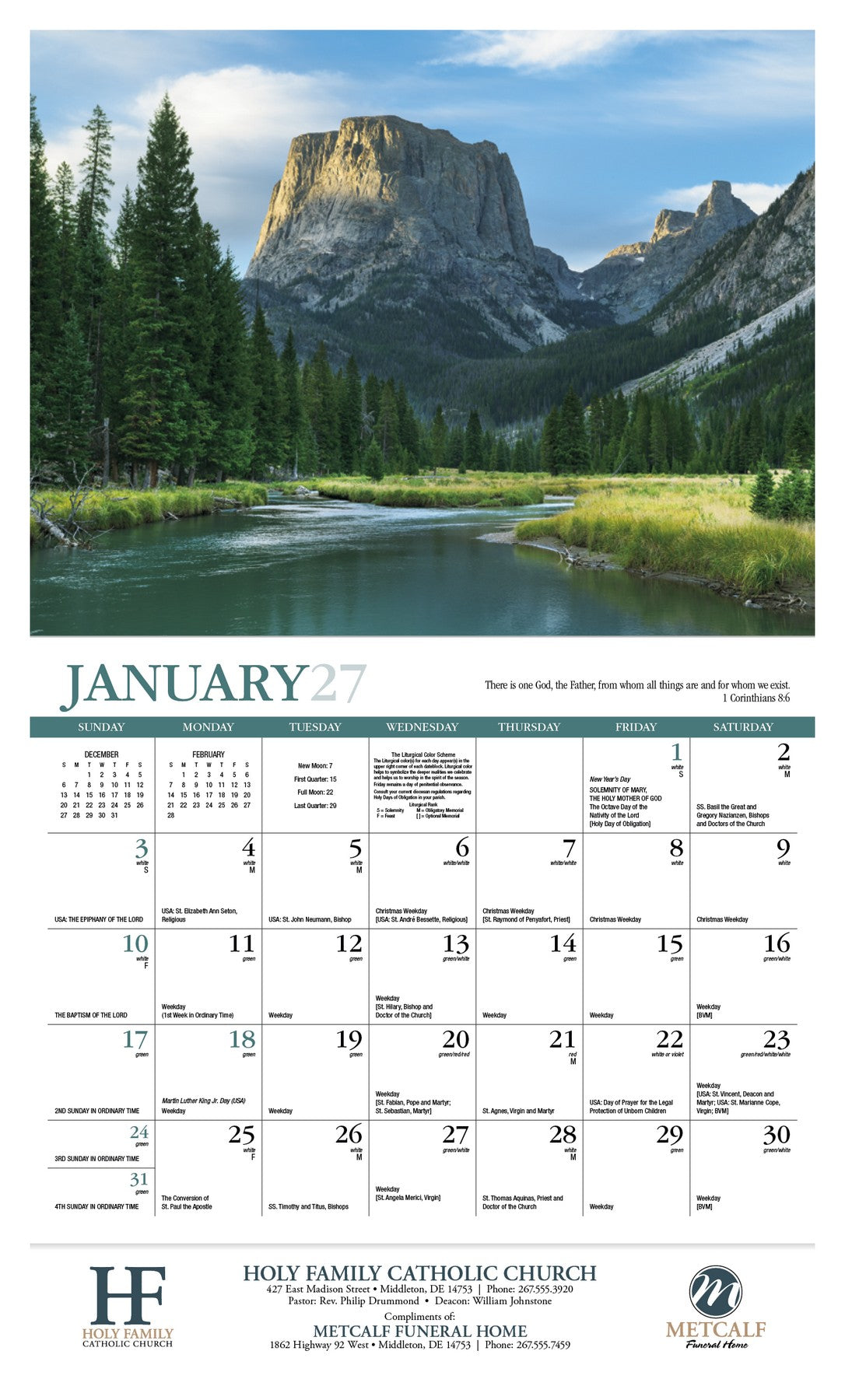 HotLine Products Catholic Reflections Appointment Calendar - Stapled open image