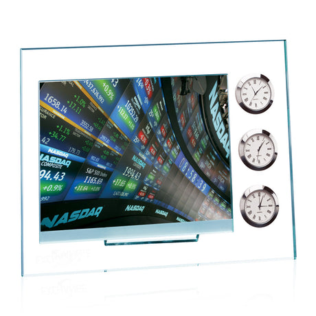 Dateline Clock/Frame - Jade/Chrome