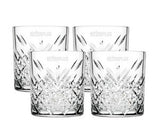 ~Timeless Whiskey 11.75 oz clear glass tumbler S/4 in a Midnight black gift box