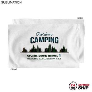 24 Hr Express Ship - Microfiber Dri-lite Terry Sports, Hand, Gym White Towel, 15x25, Sublimated