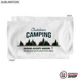 24 Hr Express Ship - Microfiber Dri-lite Terry Sports, Hand, Gym White Towel, 15x25, Sublimated