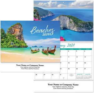 Beaches Stapled Wall Calendar