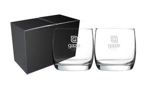~Nordic 10oz clear glass DOF S/2 in a Mystique black gift box