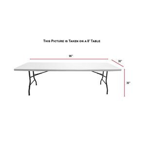 8' LazerCut 3-Sided Sublimated Tablecloth, Drape Style, Open Back