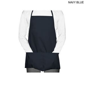 Domestic made Shorter Length Twill Bib Apron, 19x24, 2 Pockets, Blank Only