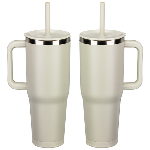 SENSO® Summit 40 oz Insulated Stainless Steel Travel Mug with Press-In Straw