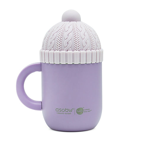 12 oz Insulated Mug with Ceramic Coated Interior - Asobu Happy Hats Beanie