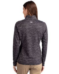 Cutter & Buck Traverse Stretch Camo Print Quarter Zip Womens Pullover