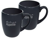 ~Cottager 12oz black mug S/2 in Mystique gift box