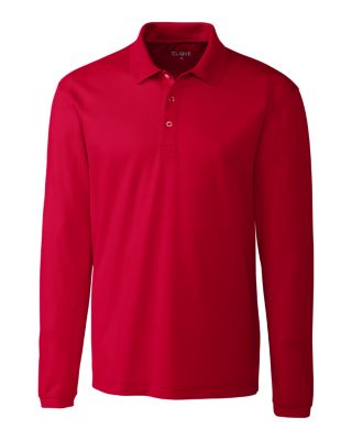 Clique Spin Eco Performance Pique Long Sleeve Mens Polo