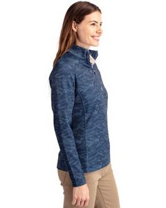 Cutter & Buck Traverse Stretch Camo Print Quarter Zip Womens Pullover