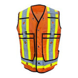 Orange Cotton Surveyor Safety Vest w/Full Mesh