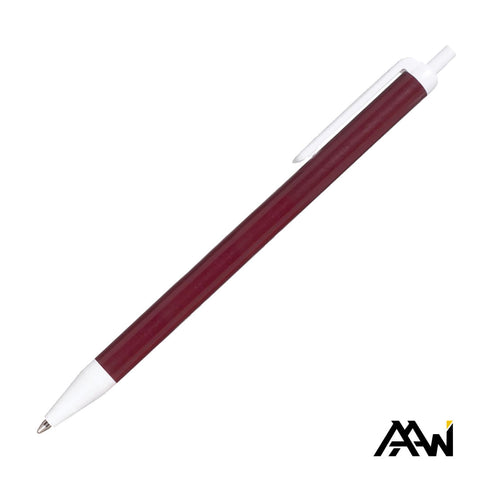 Value Slim Pen w/Glossy Colored Barrel - Matte White Accent