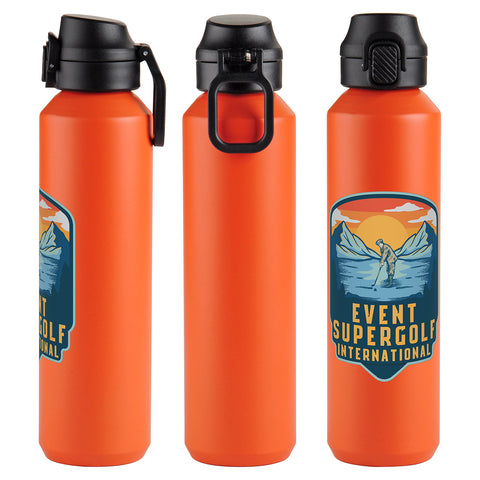 Nexus 27 oz Recycled Aluminum Bottle with Flip-Top Lid and Carabiner