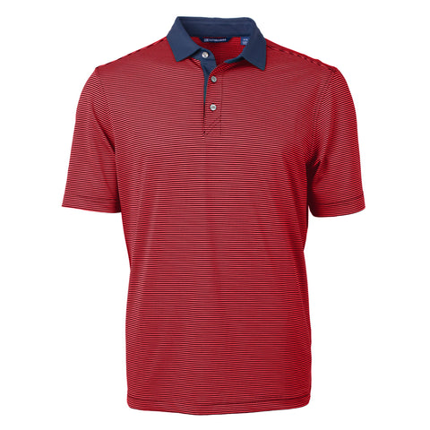 Cutter & Buck Virtue Eco Pique Micro Stripe Recycled Mens Polo