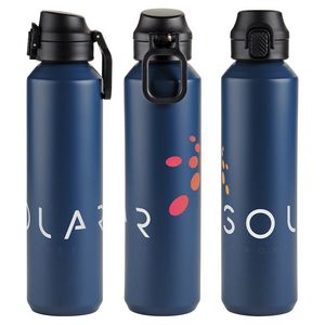 Nexus 27 oz Recycled Aluminum Bottle with Flip-Top Lid and Carabiner